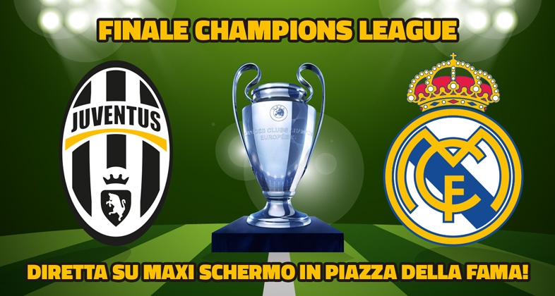 Diretta della finale di Champions in Piazza della Fama