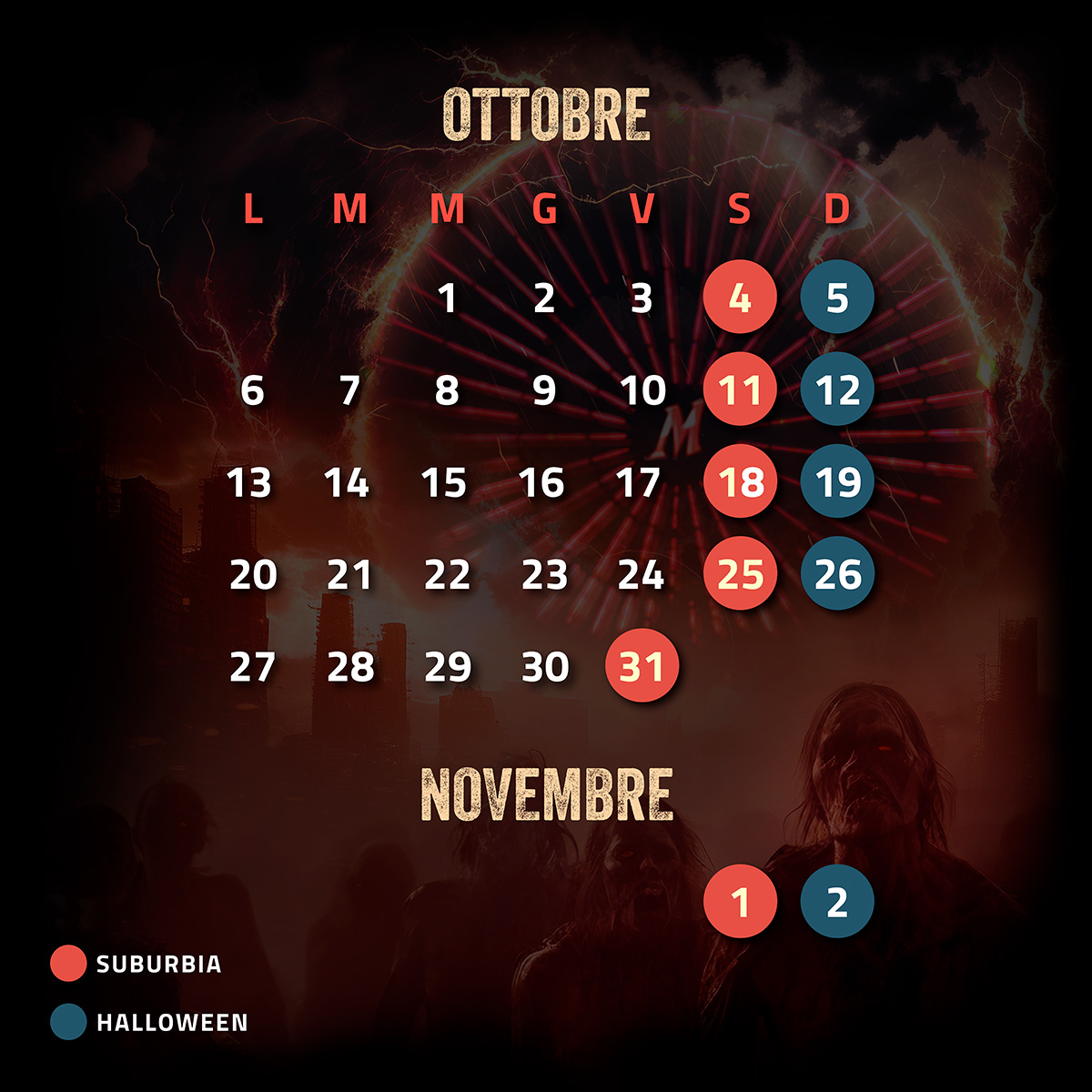 Calendar Halloween Suburbia